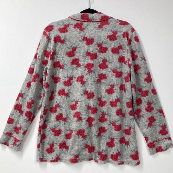 Marilyn Monroe Pajama Set, Size XL, Gray w Pink Roses 2-Piece Soft Fleece Comfy - Picture 7 of 11